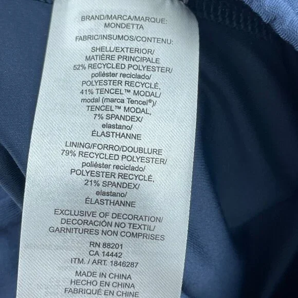 Mondetta High Rise Walking Skort Tencel Blend Navy Blue Womens NWT 5207 - Picture 4 of 10